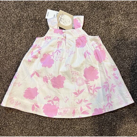 Les Bébé de Florian’s Dress 100% Cotton 6 Months Pink & White Made In France - Picture 2 of 6